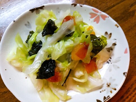 キャベツと味付け海苔の梅酢和え